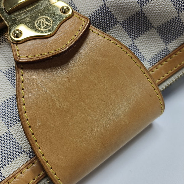 STRESA Damier Azur Coated Canvas White