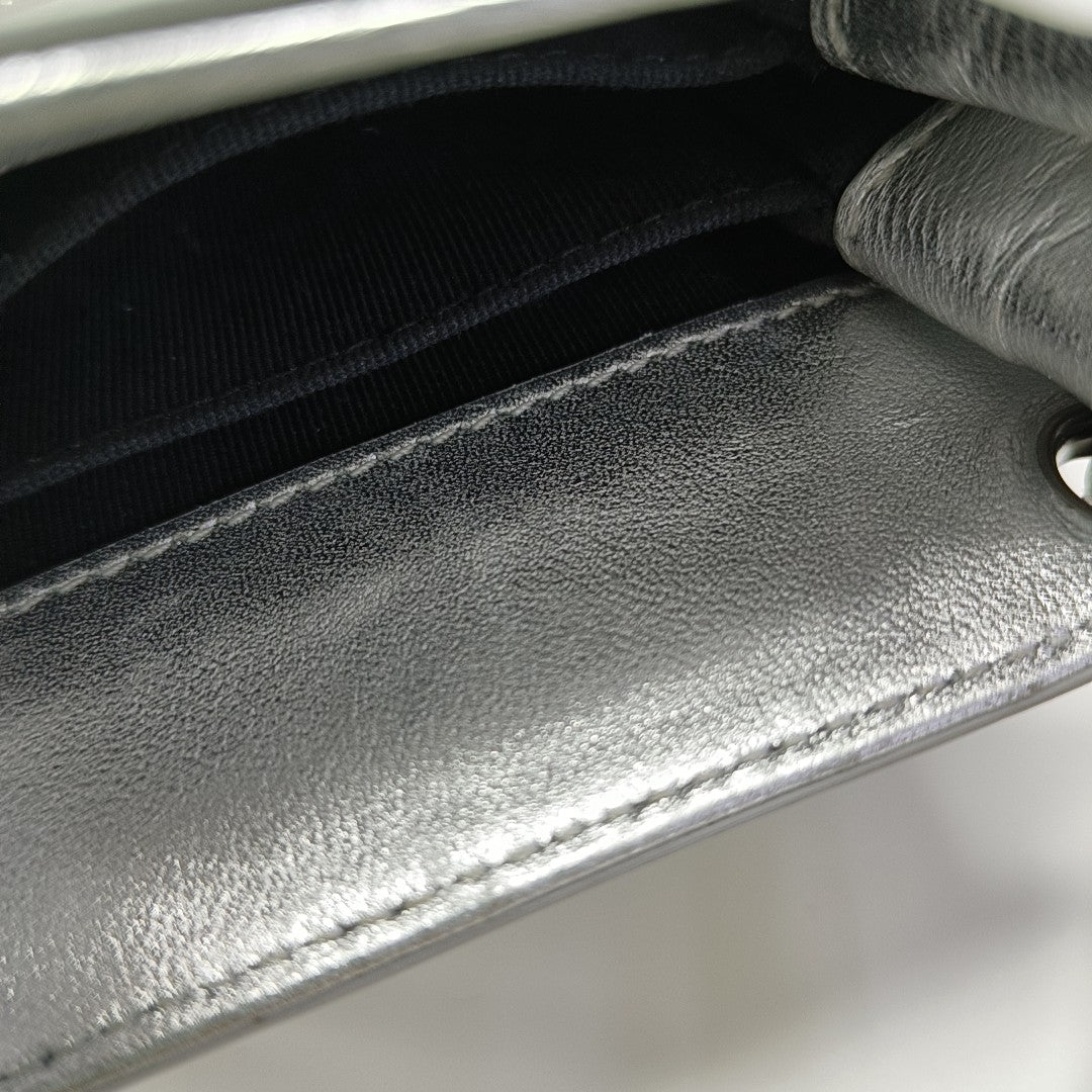 Calfskin Shoulder Bag Silver