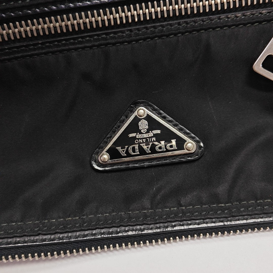 Nylon Top Handle Bag Black