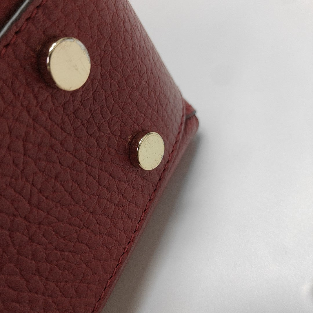 Interlocking G Large Calfskin Red