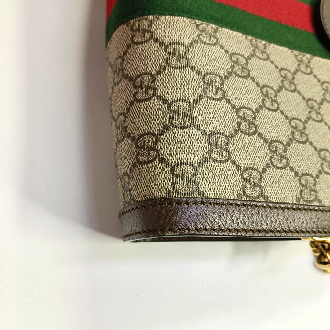 Authenticated pre-owned  Ophidia Small Monogram Coated Canvas Beige - Shoulder Bag at Looply