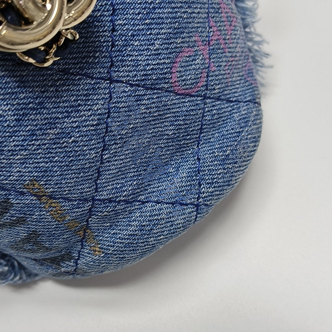 DRAWSTRING Quilted Denim Blue