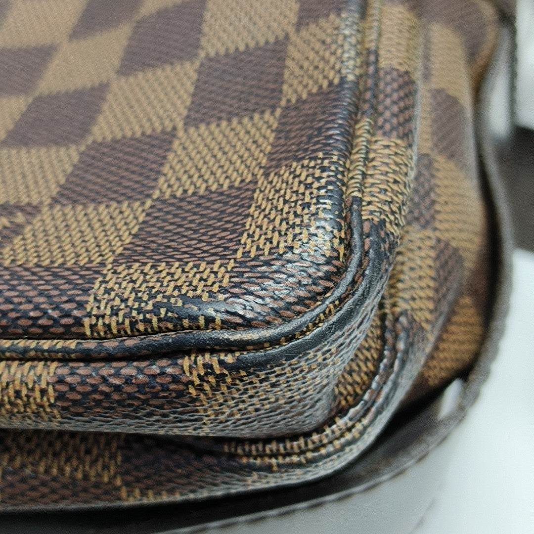 NAVIGLIO Damier Ebene Coated Canvas Brown