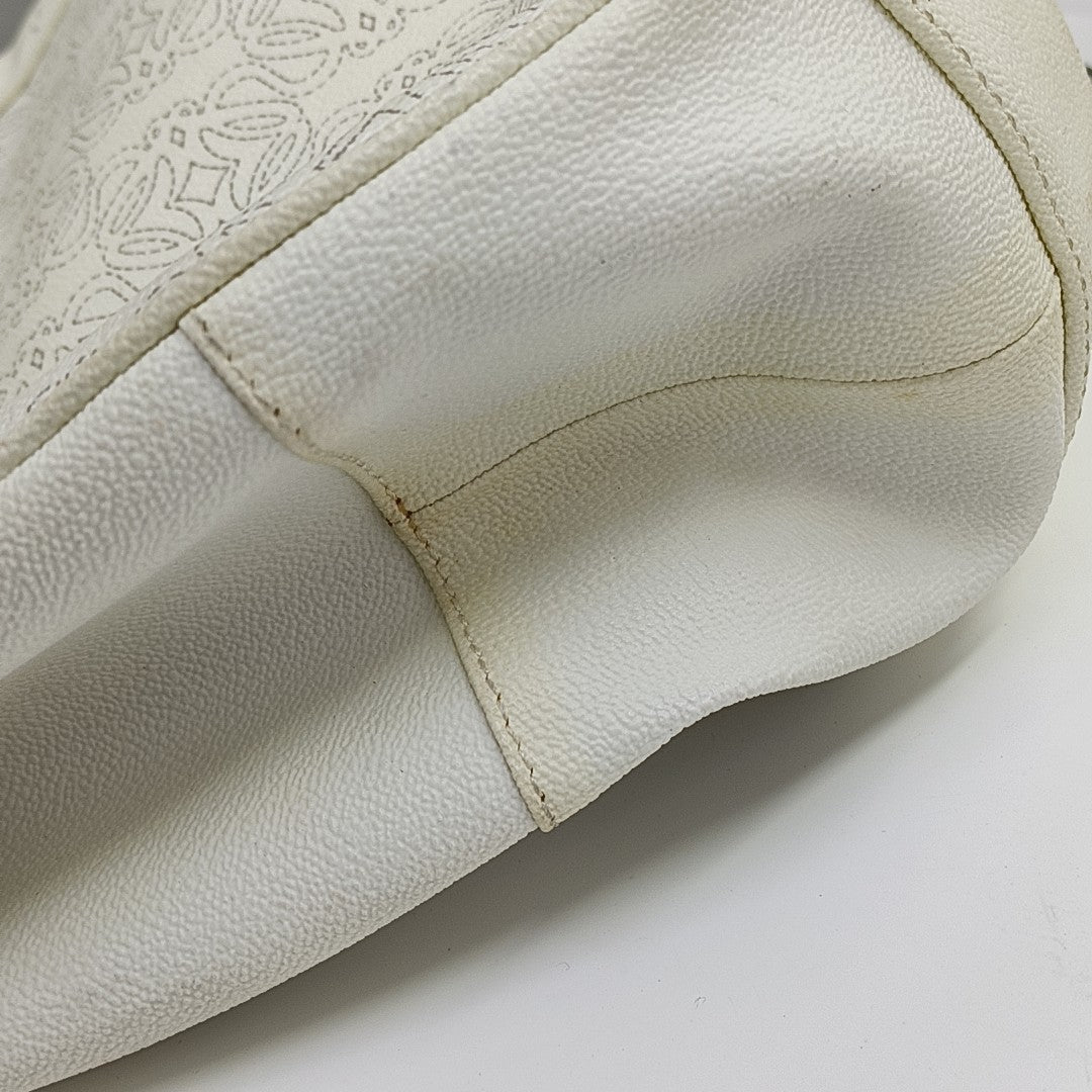 Monogram Calfskin Shoulder Bag White