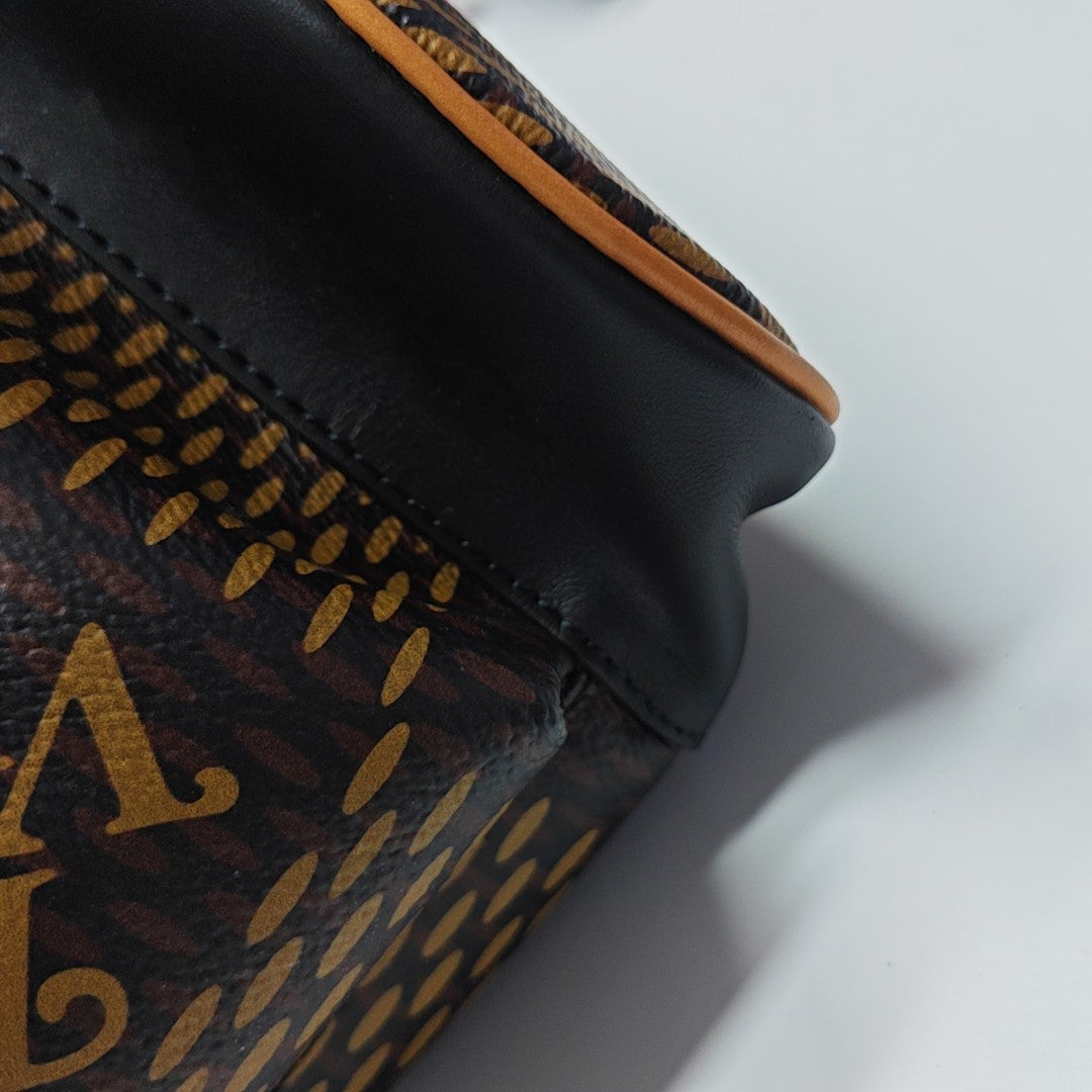 CHRISTOPHER MM Damier Ebene Coated Canvas Brown