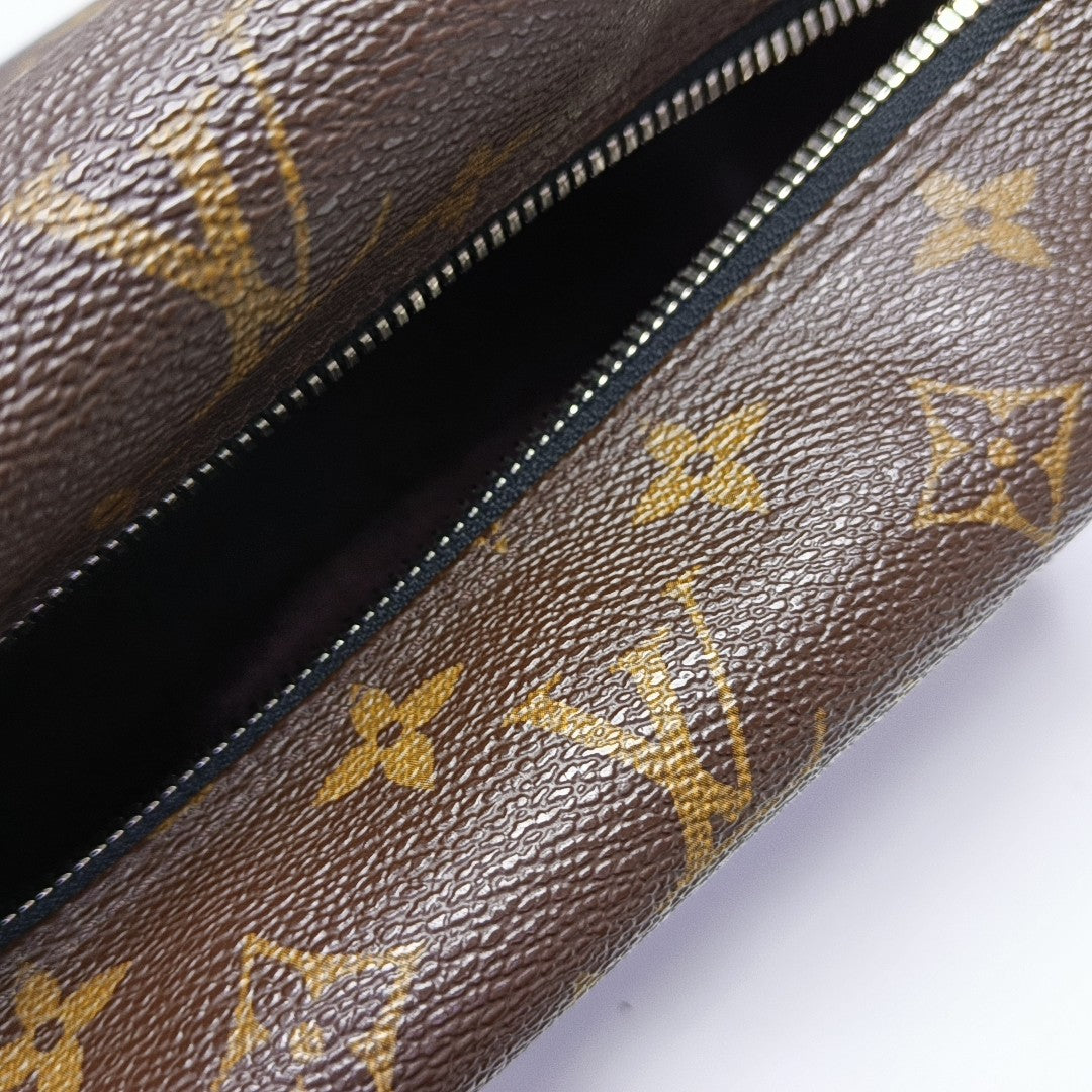 Monogram Coated Canvas Clutch Brown