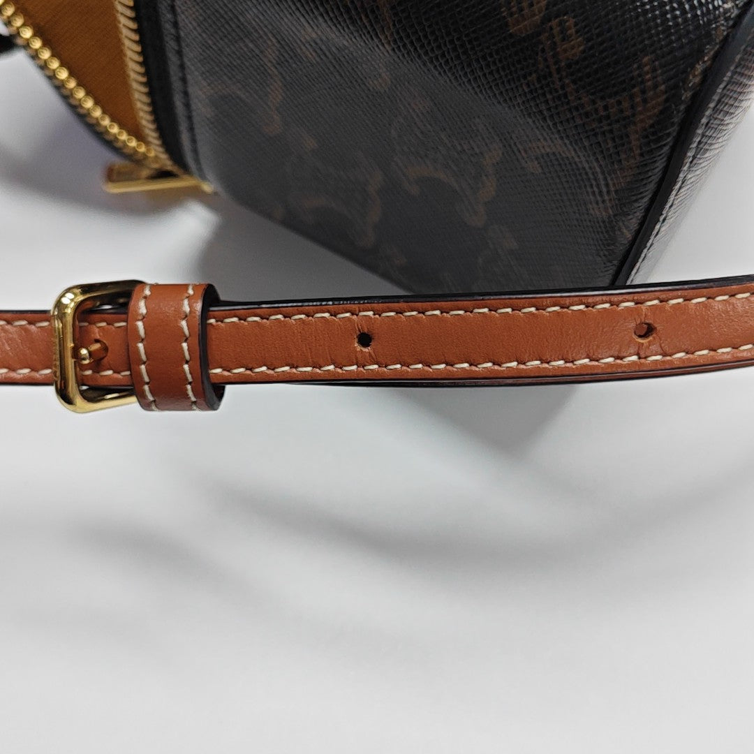 Coated Canvas Shoulder Bag Black