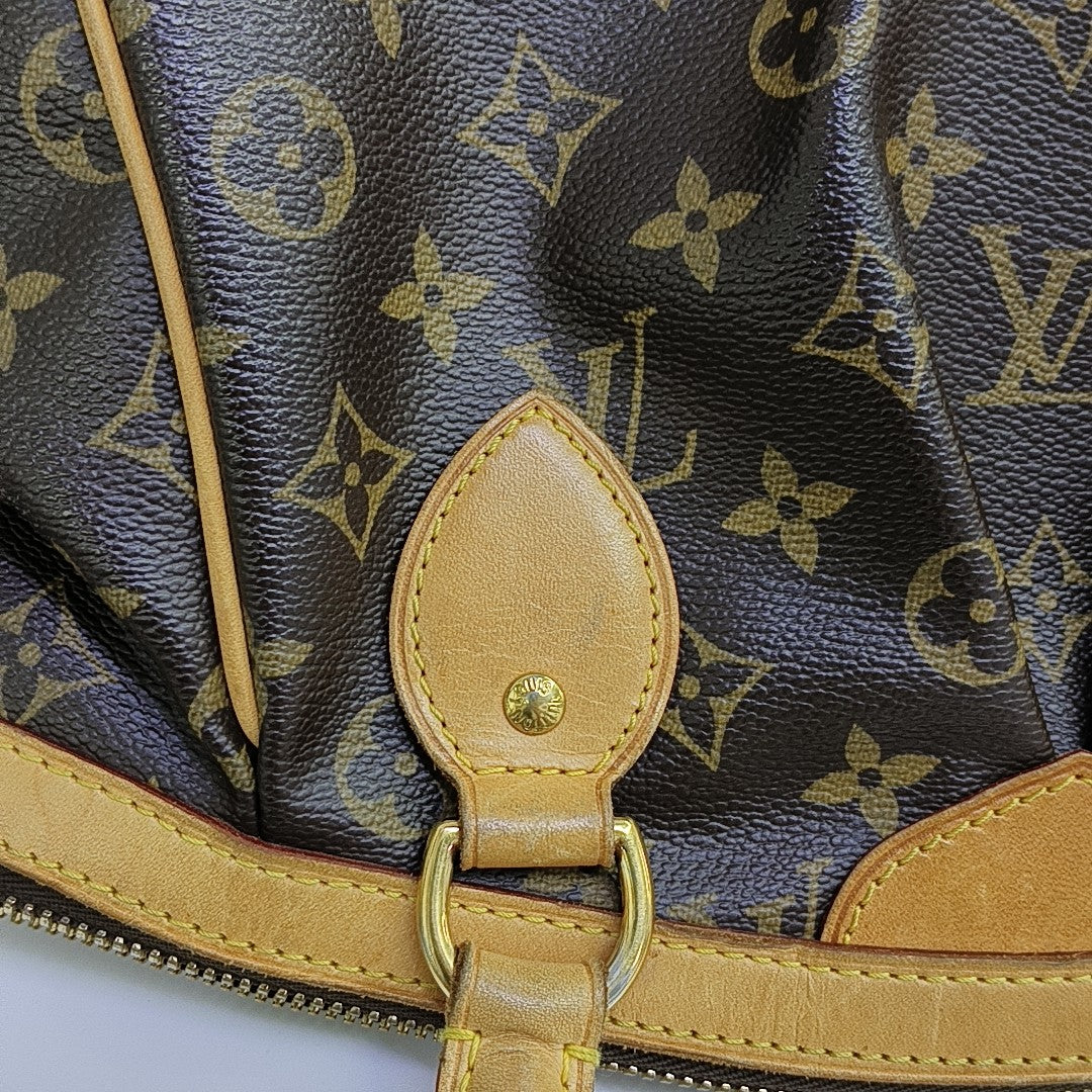 Monogram Coated Canvas Top Handle Bag Brown