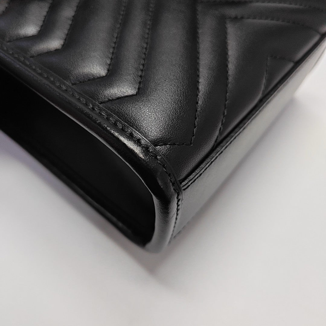 GG Marmont Mini Quilted Calfskin Black