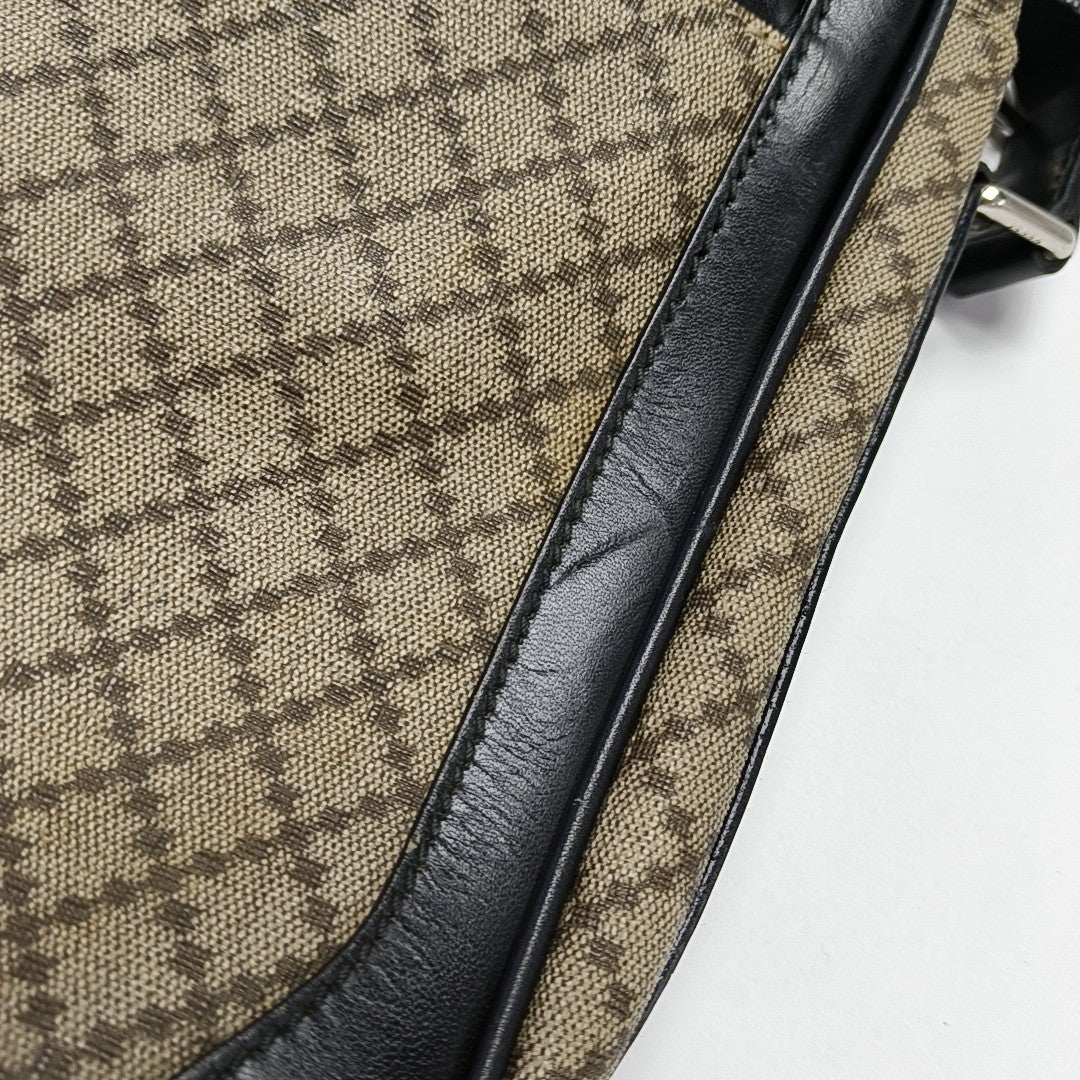 Coated Canvas Crossbody Bag Beige