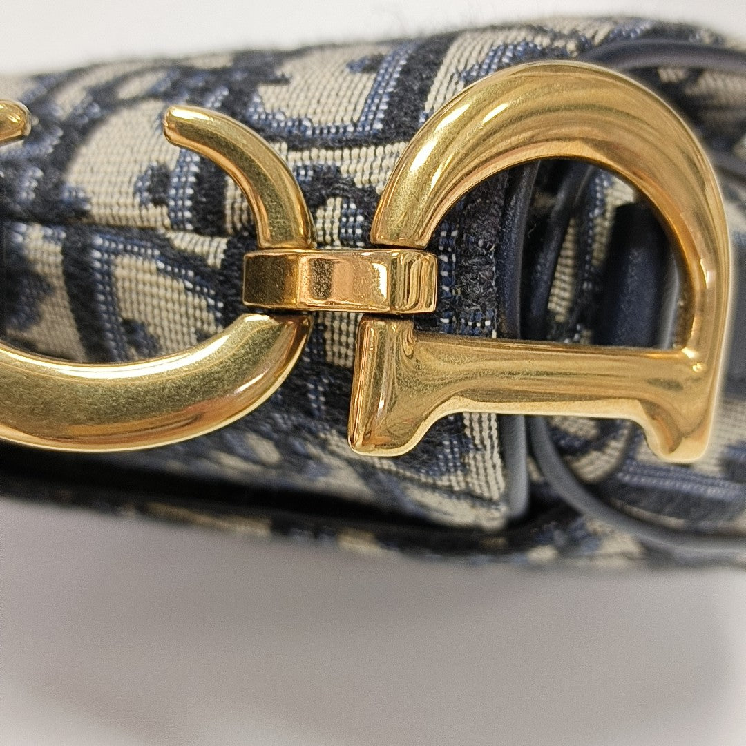 Saddle Mini Oblique Canvas Blue