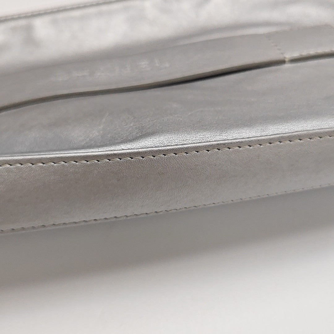 Calfskin Clutch Silver