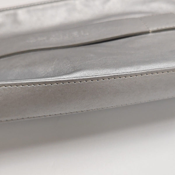 Calfskin Clutch Silver