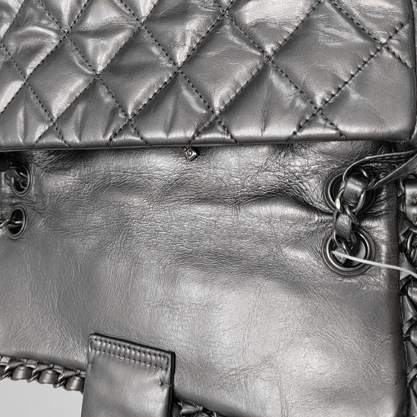 Quilted Calfskin Shoulder Bag Silver