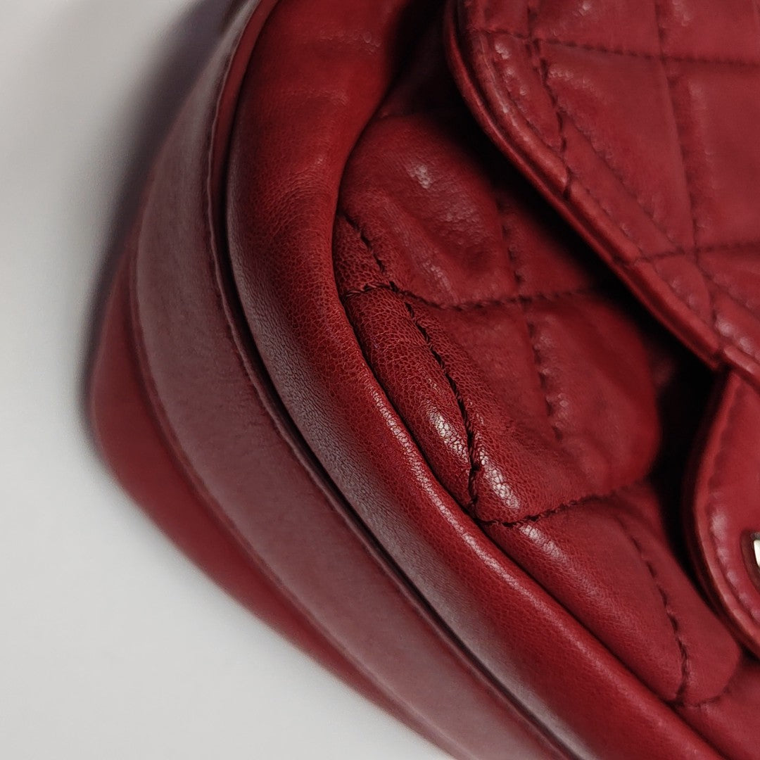 Quilted Calfskin Shoulder Bag Red
