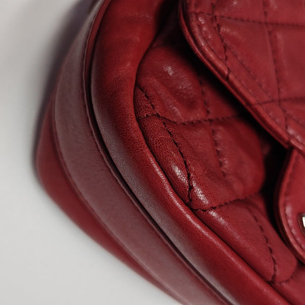 Quilted Calfskin Shoulder Bag Red