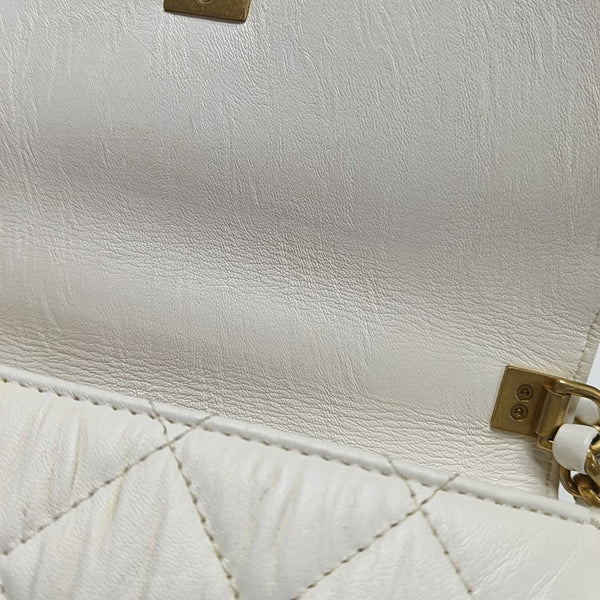COCO HANDLE Mini Quilted Lambskin White