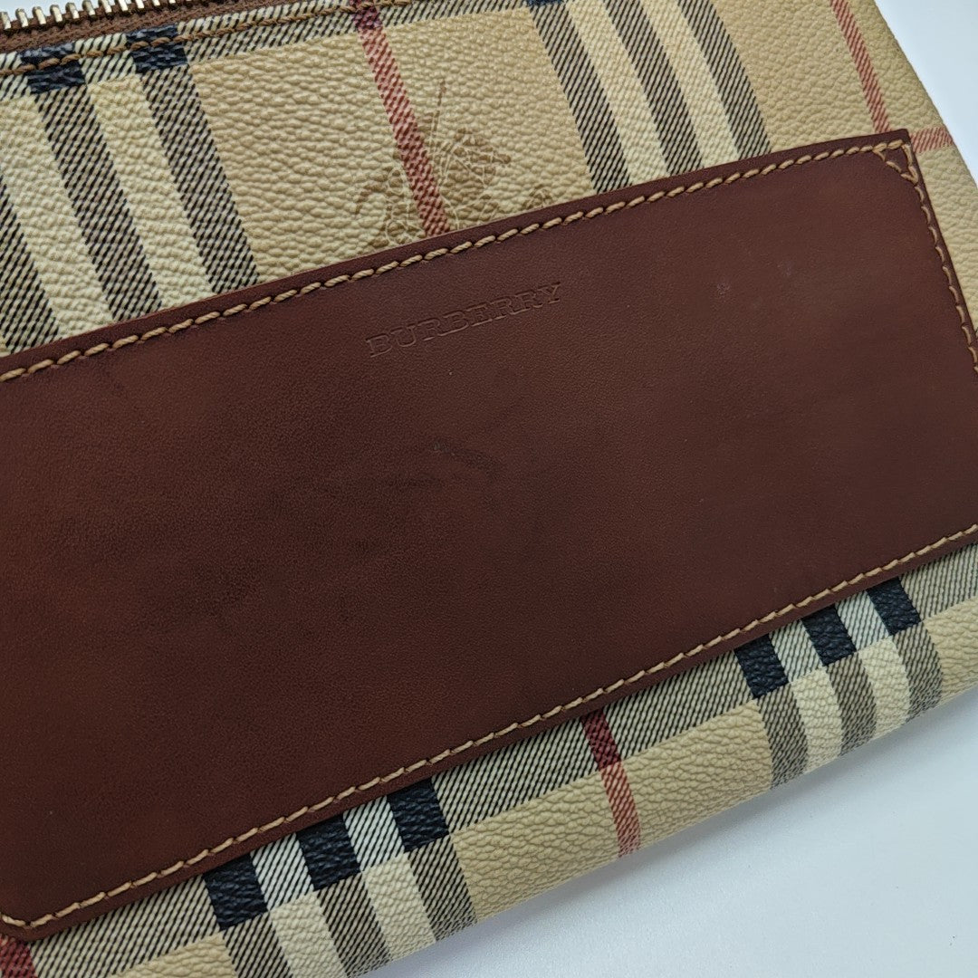 Coated Canvas Top Handle Bag Brown