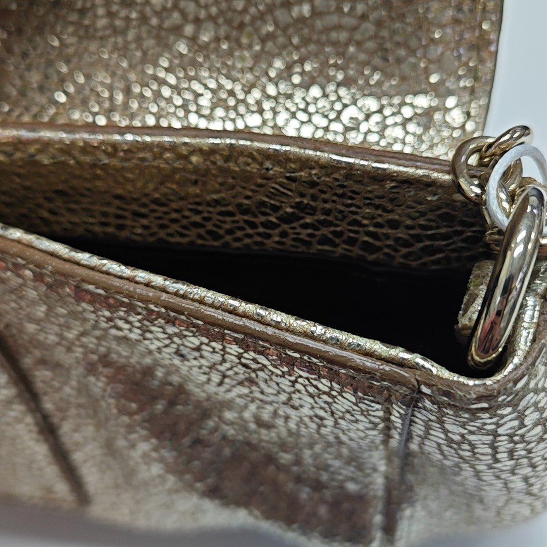 Special Material Shoulder Bag Gold