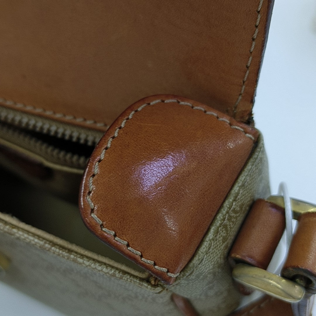 Coated Canvas Shoulder Bag Beige