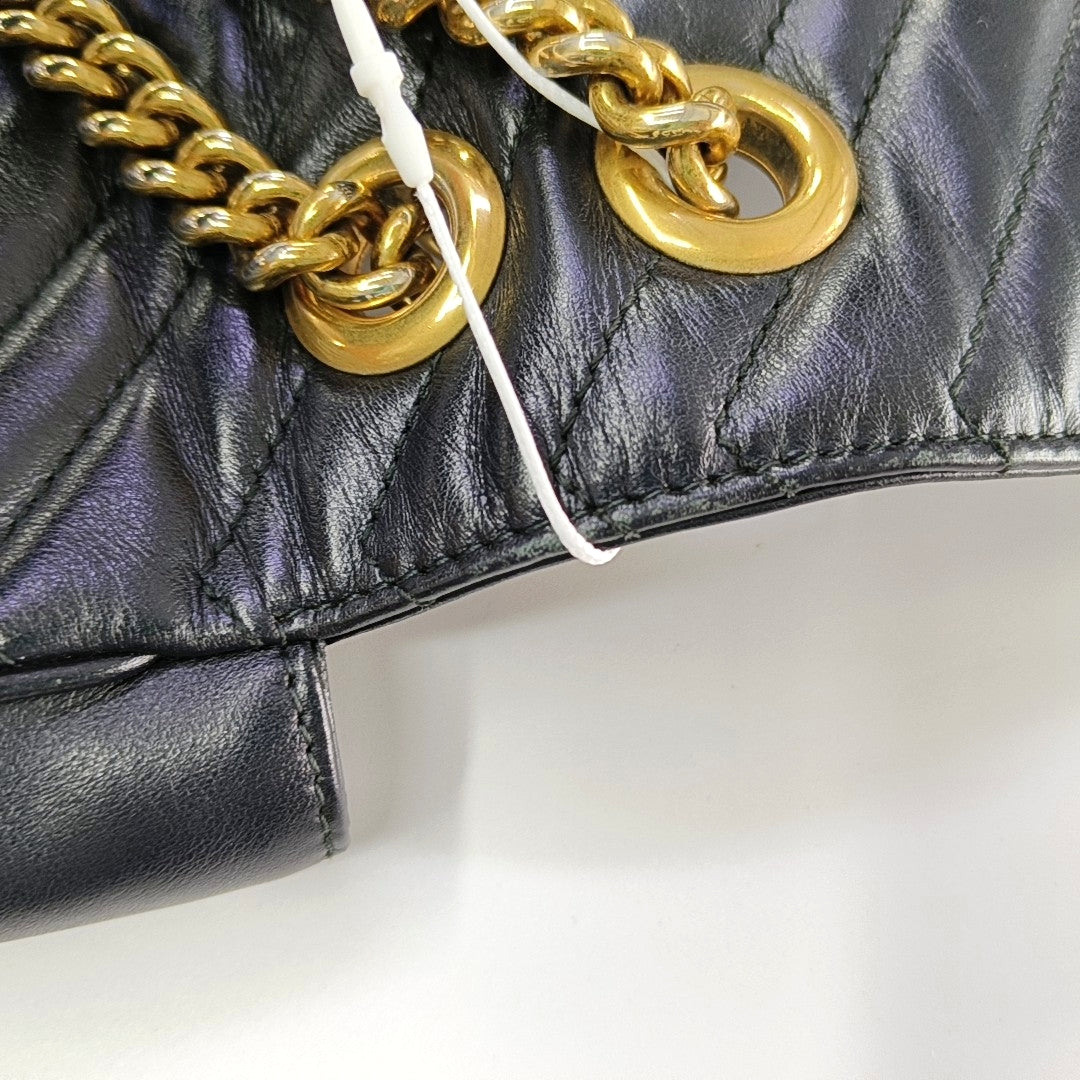 GG Marmont Medium Quilted Calfskin Black