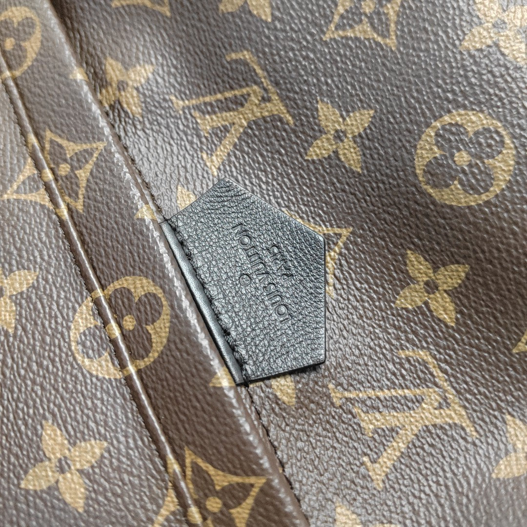 Monogram Coated Canvas Backpack Brown