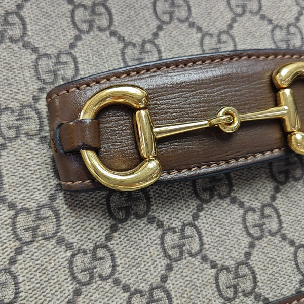 Horsebit 1955 Medium Monogram Coated Canvas Beige