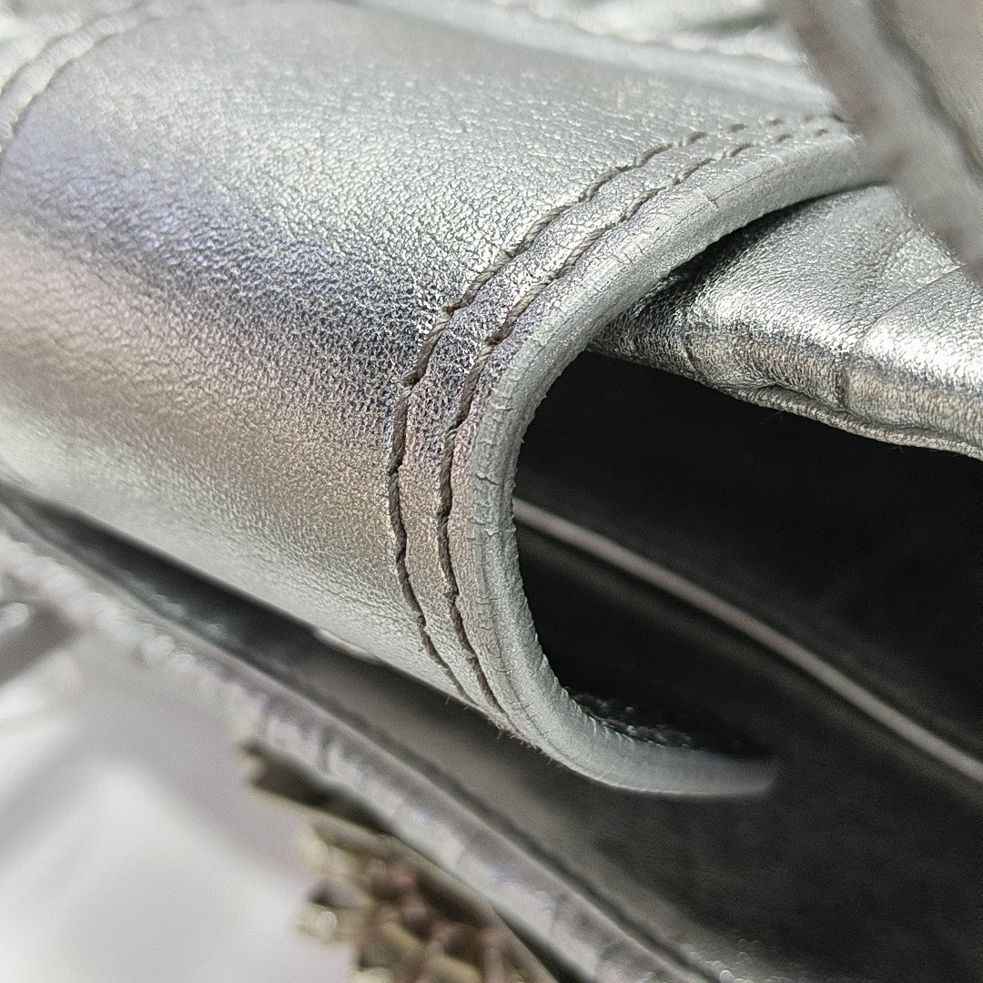 Miu Lady Quilted Lambskin Silver
