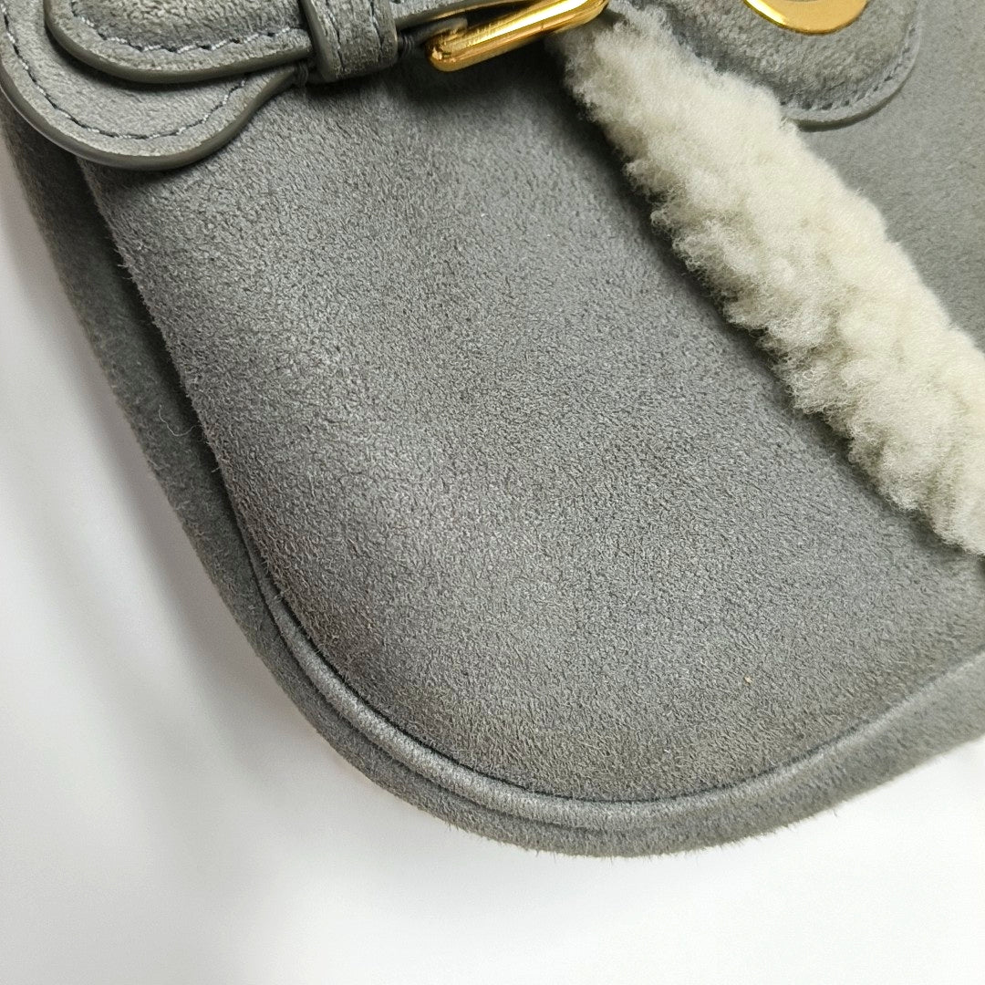 Authenticated pre-owned  Bobby Medium Sheepskin Gray - Shoulder Bag at Looply