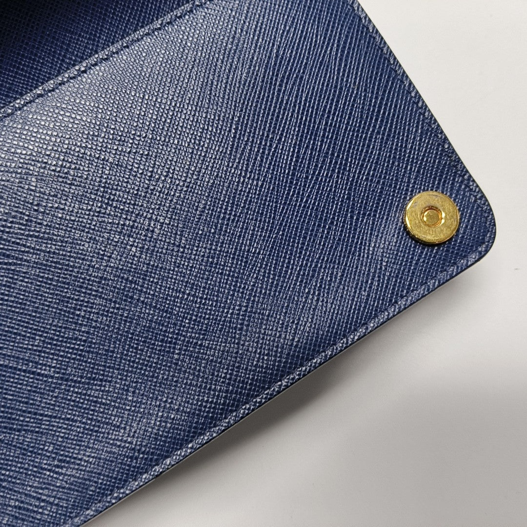 Saffiano Calfskin Shoulder Bag Blue
