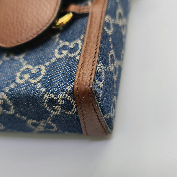 Horsebit 1955 Mini Monogram Denim Blue