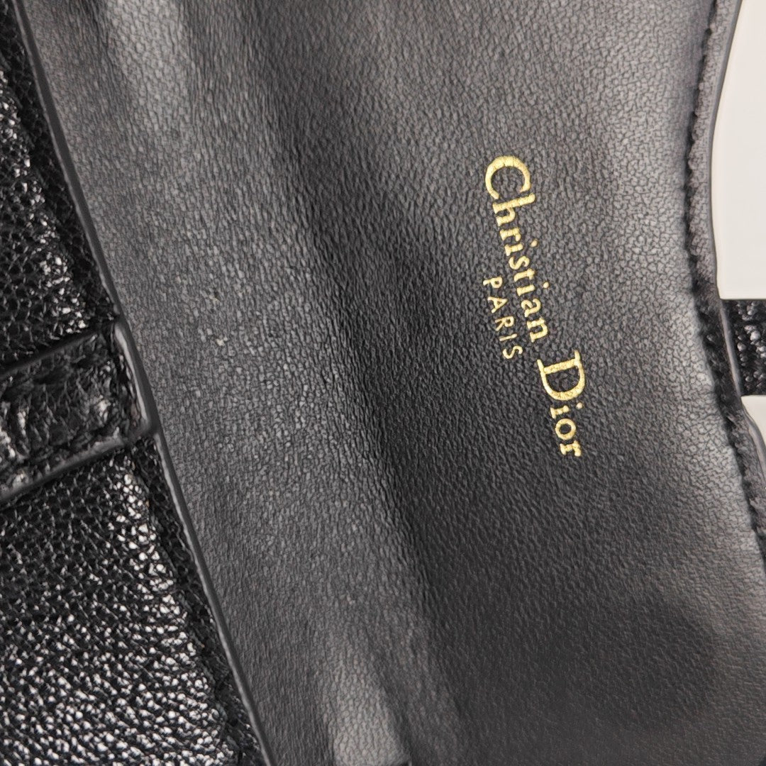 Saddle Mini Lambskin Black