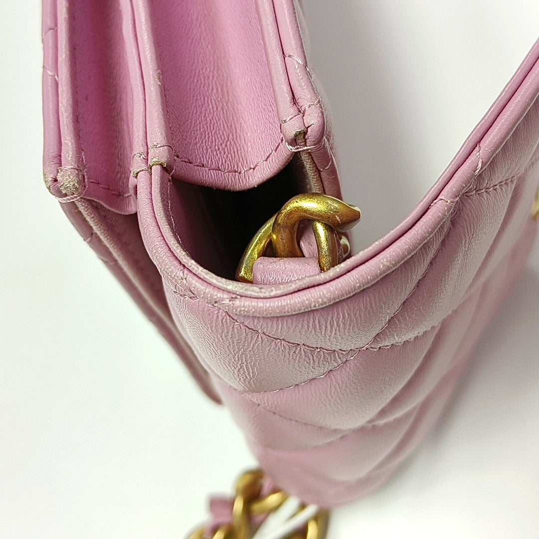 Authenticated pre-owned  TRENDY CC Quilted Lambskin Pink - Shoulder Bag at Looply