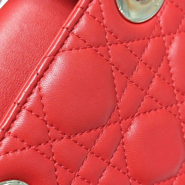 Lady Dior Small Cannage Lambskin Red