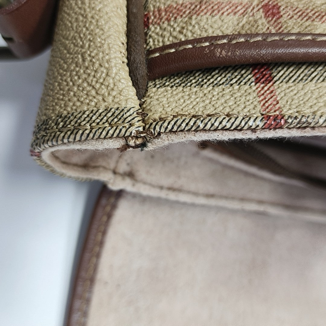 Coated Canvas Shoulder Bag Beige