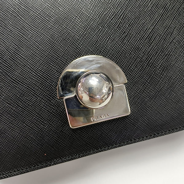 Saffiano Calfskin Shoulder Bag Black
