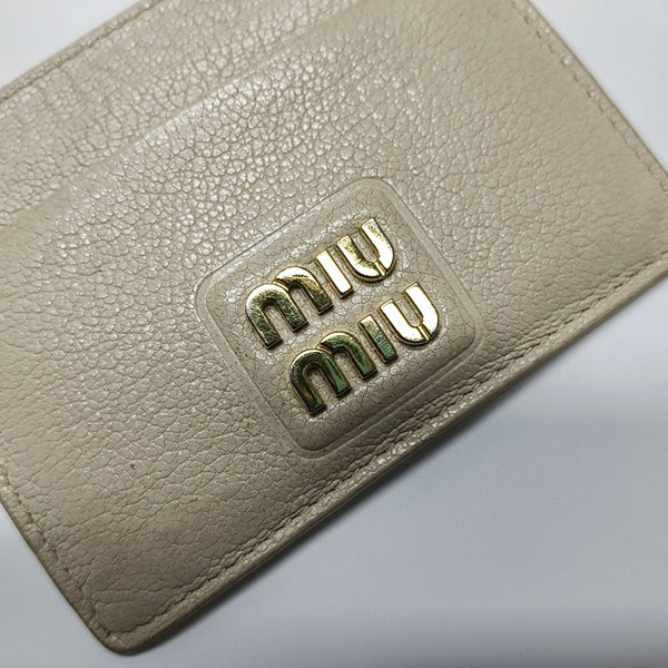 Madras Leather Beige Card Holder