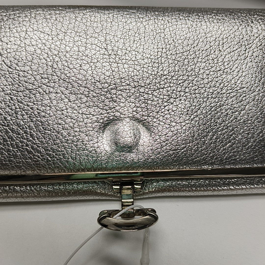 Authenticated pre-owned  Gancini Calfskin Silver Wallet - Wallet at Looply