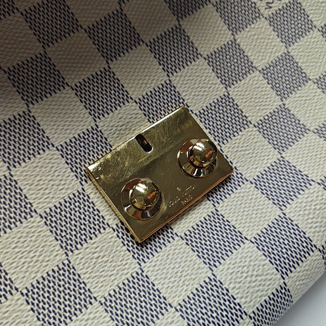 CROISETTE Damier Azur Coated Canvas White