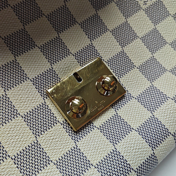 CROISETTE Damier Azur Coated Canvas White