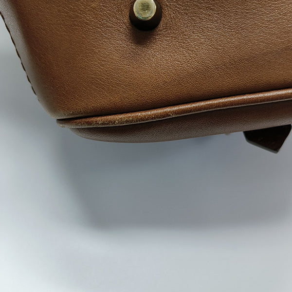 Calfskin Top Handle Bag Brown