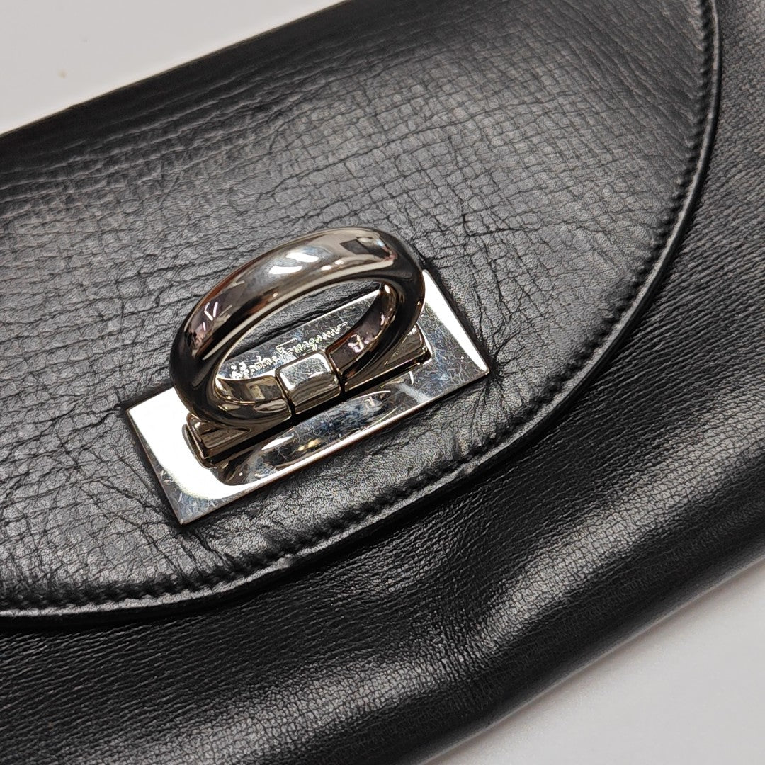Calfskin Shoulder Bag Black