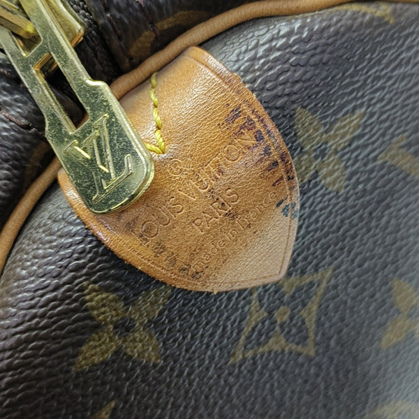 KEEPALL 45 Monogram Coated Canvas Brown