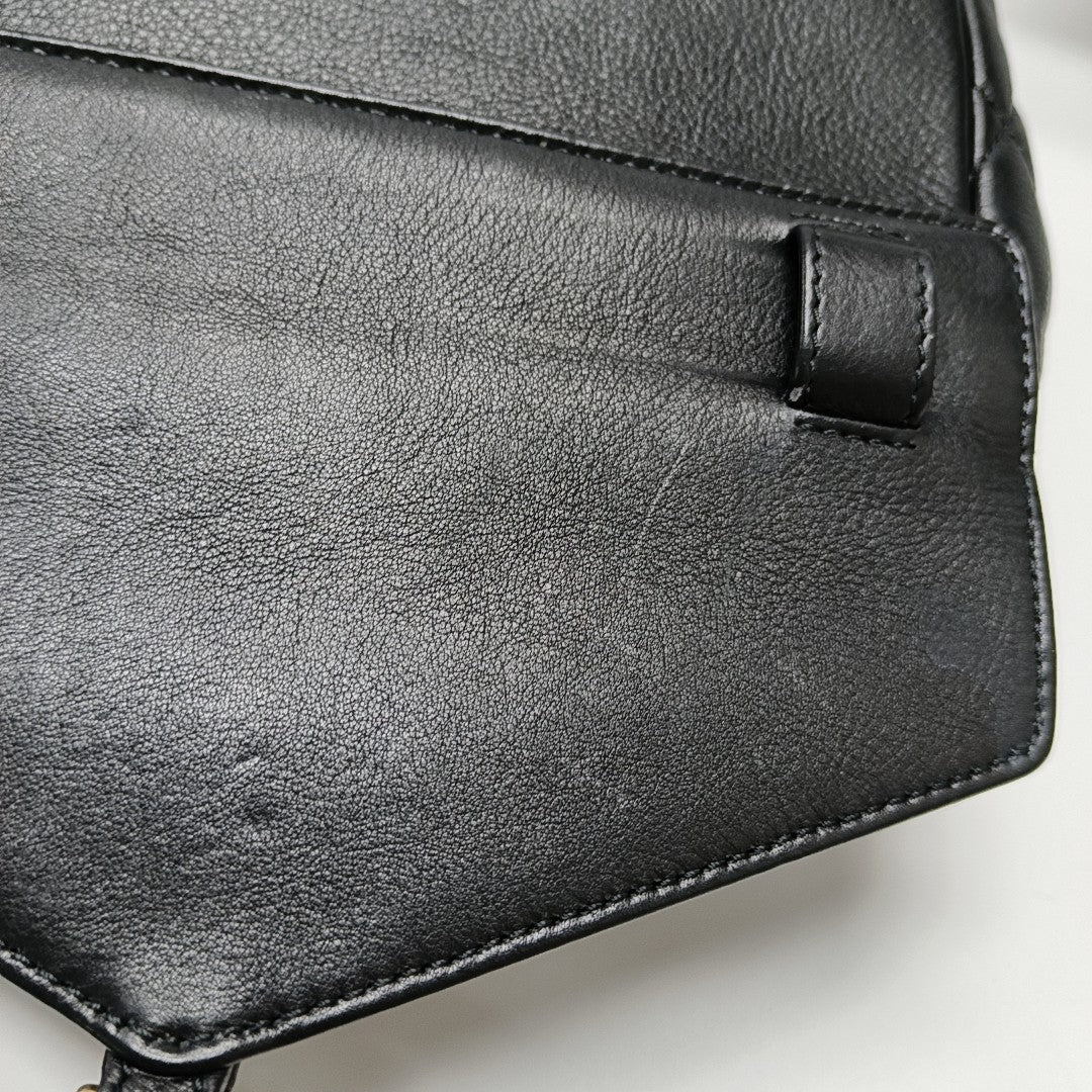 Quilted Calfskin Shoulder Bag Black