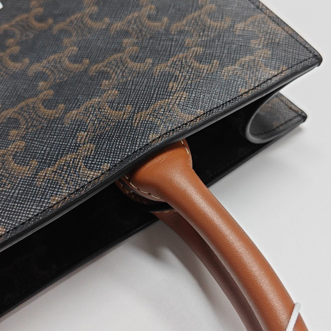 CABAS CELINE Small Coated Canvas Brown