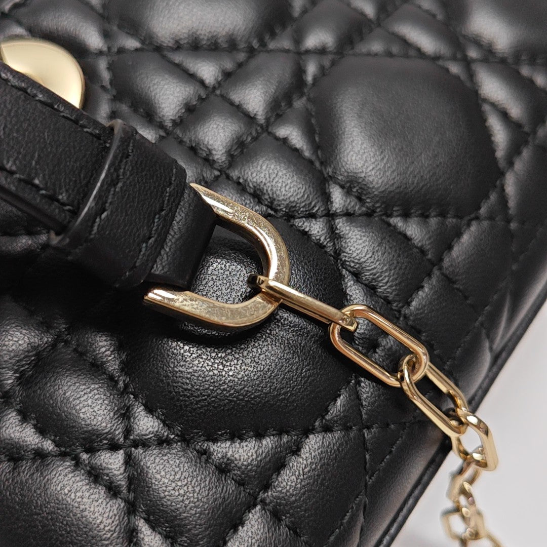 Lady D-Joy Super Mini Cannage Lambskin Black