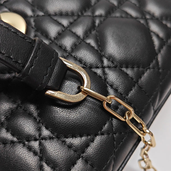 Lady D-Joy Super Mini Cannage Lambskin Black