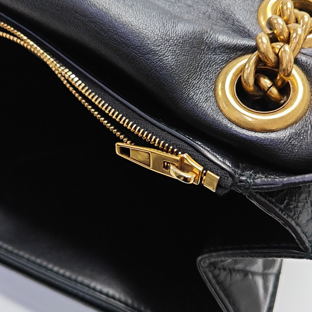 Crush Medium Quilted Calfskin Black