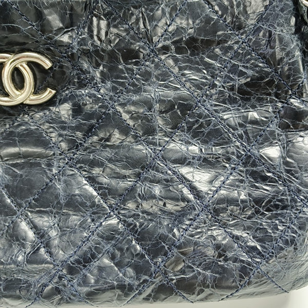 Quilted Calfskin Shoulder Bag Blue