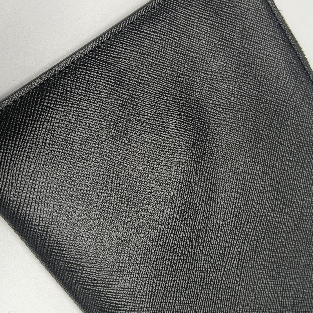 Saffiano Calfskin Clutch Black